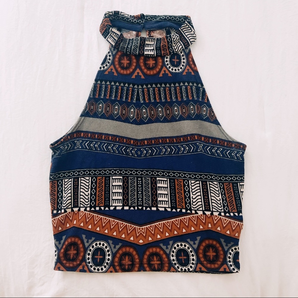 Tribal Print Crop Top